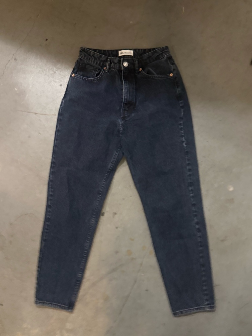 ZARA WOMENS STRAIGHT LEG DENIM SKINNY JEANS, SIZE US 4 (27), INDIGO BLUE